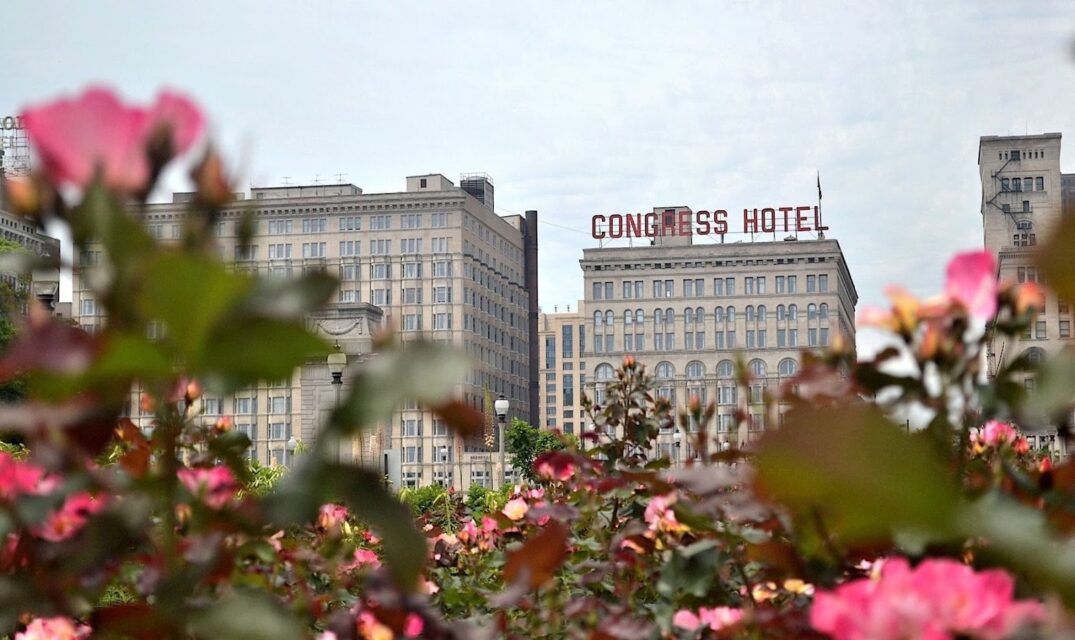 Congress Plaza Hotel, view from afar