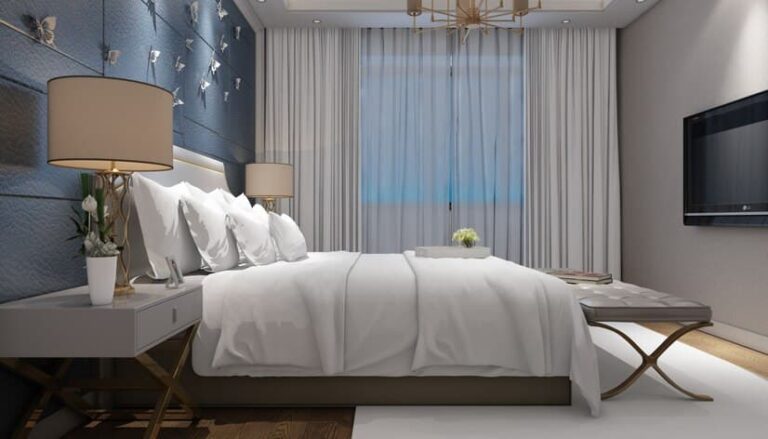 Modern Hotel Room in White Tones